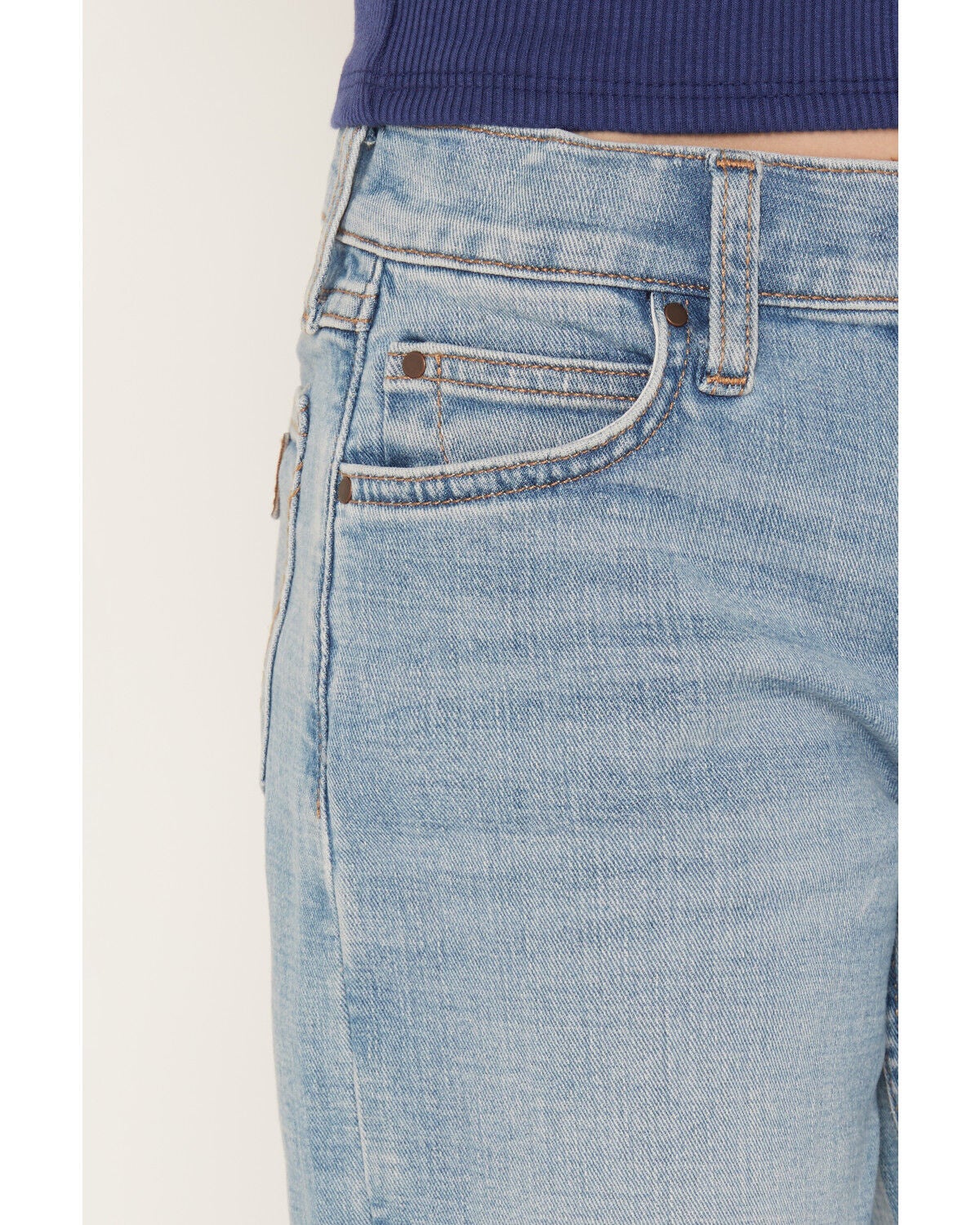 Image #2 - Wrangler Girls' Light Wash Carla Wide Leg Stretch Denim Jeans, Light Wash, hi-res