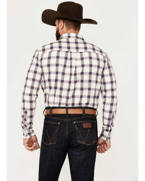 Image #4 - Cody James Men's Yeehaw Plaid Print Long Sleeve Button-Down Stretch Western Shirt - Big , Ivory, hi-res
