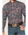 Image #2 - Cinch Men's Exploded Paisley Print Long Sleeve Button-Down Western Shirt, Red/white/blue, hi-res