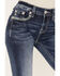 Miss Me Women's Medium Wash Embroidered Turquoise Stone Bootcut Jeans - Long, Blue, hi-res