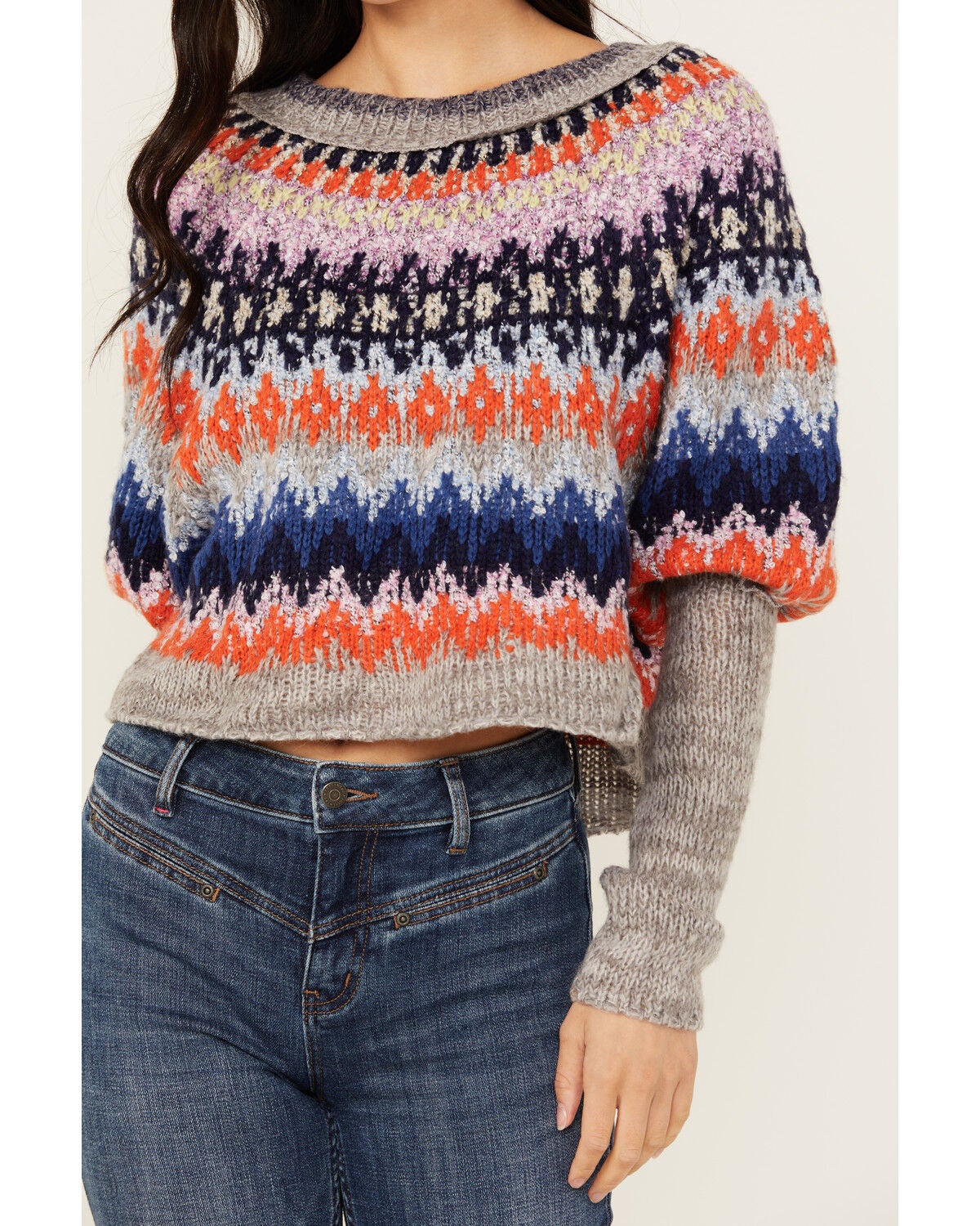 Image #3 - Free People Women's Home For The Holidays Sweater, Grey, hi-res