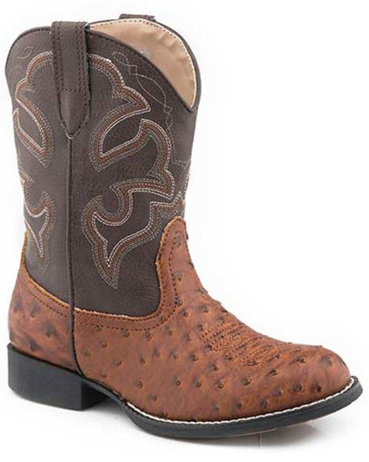 Roper Boys' Cody Western Boots - Round Toe, Tan, hi-res