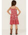 Angie Girls' Paisley Print Spaghetti Strap Dress, Pink, hi-res