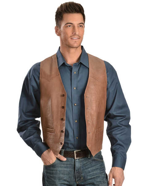 Image #1 - Scully Lamb Leather Vest - Big, Brown, hi-res