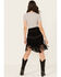 Image #3 - Scully Women's Fringe Concho Studded Suede Skirt, Black, hi-res