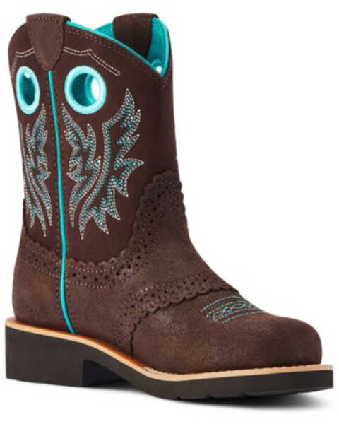 Ariat Youth Girls' Fatbaby Western Boots - Round Toe , Brown, hi-res