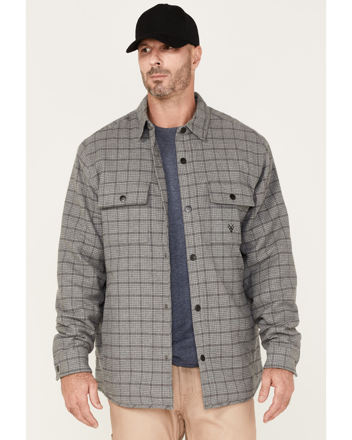 Image #1 - Hawx Men's Sherpa Lined Shirt Jacket - Big & Tall, Charcoal, hi-res