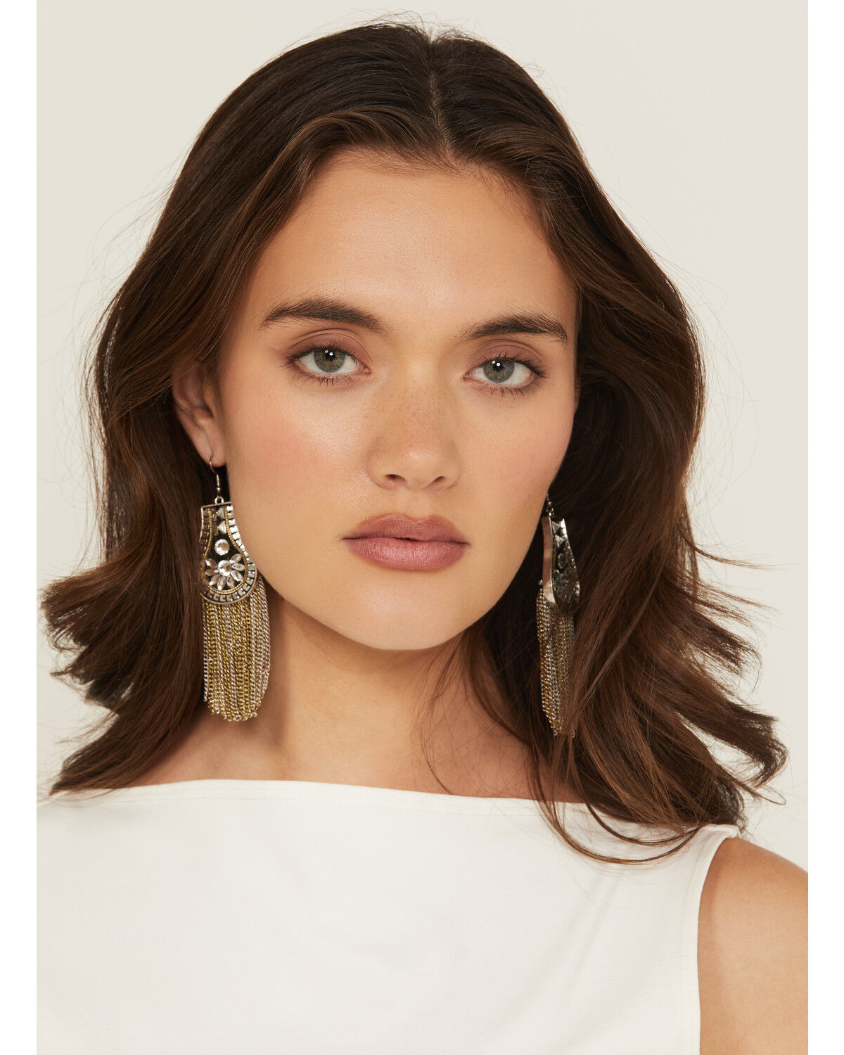 Image #1 - Wonderwest Women's Odette Chain Fringe Earrings, Silver, hi-res