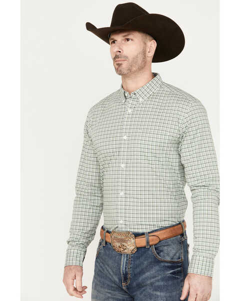 Image #2 - Cody James Men's Plaid Print Long Sleeve Button Down Western Shirt - Big , Green, hi-res