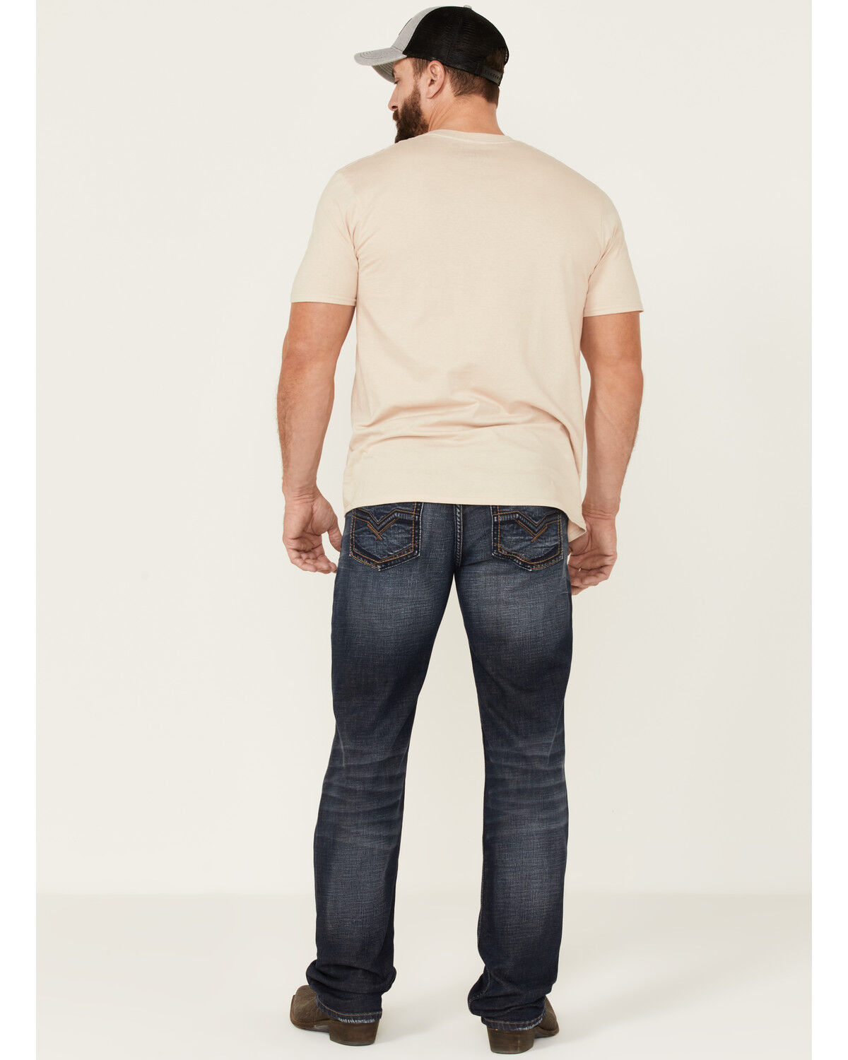 Image #3 - Moonshine Spirit Men's Wheelhouse Medium Dark Wash Stretch Slim Straight Jeans, Dark Medium Wash, hi-res