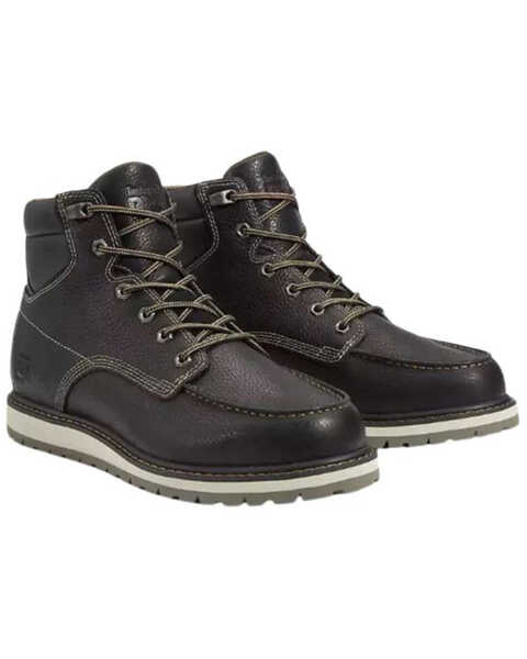 Timberland Men's 6" Irvine Waterproof Moc Work Boots - Soft Toe , Black, hi-res