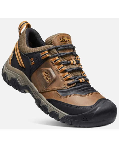 Keen Men's Golden Brown Bison Ridge Flex Waterproof Lace-Up Hiking Shoe , Brown, hi-res