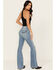 Image #3 - Idyllwind Women's Arbor Medium Wash Outlaw High Rise Flare Super Stretch Denim Jeans, Medium Wash, hi-res