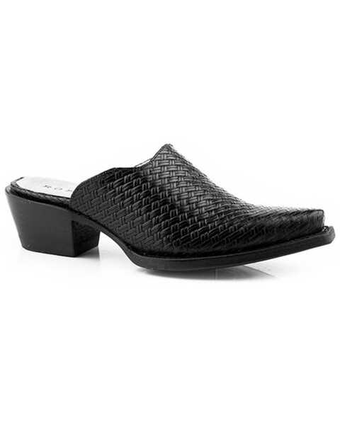 Roper Women's Mary Mule Western Shoes - Snip Toe, Black, hi-res