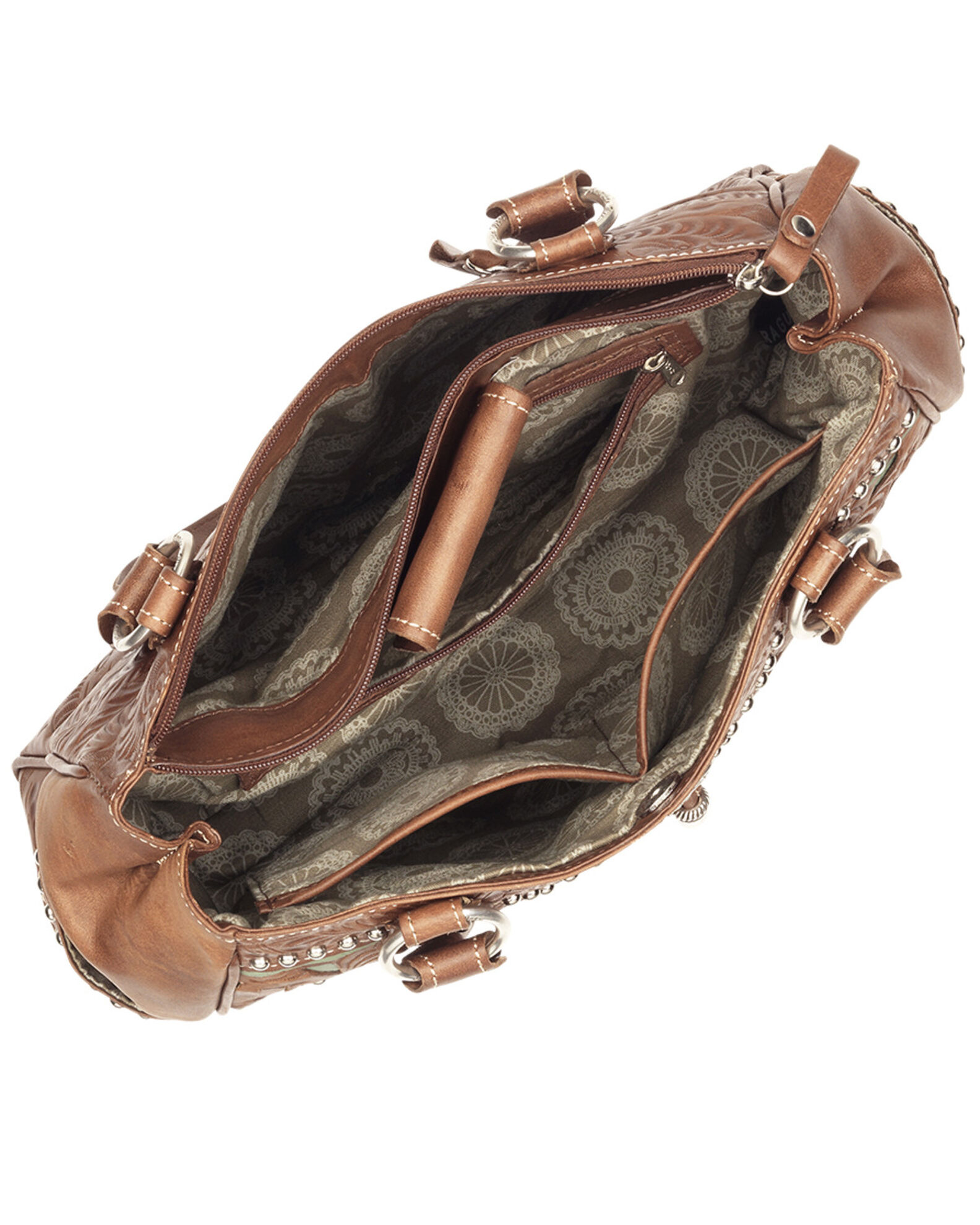 Image #3 - American West Lady Lace Multi-Compartment Tote, Brown, hi-res
