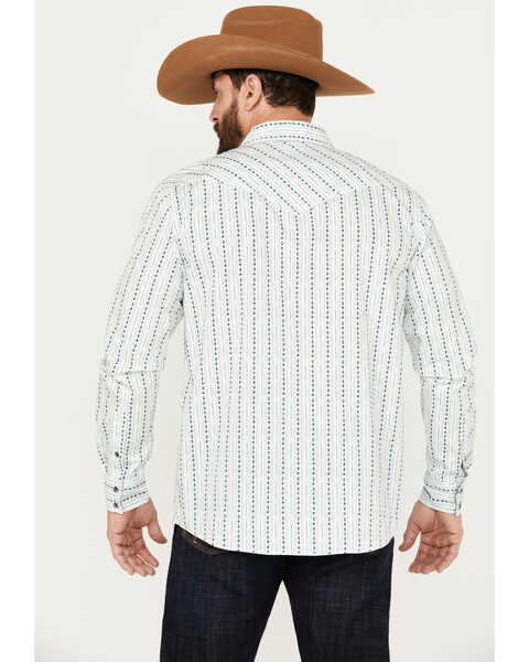 Image #4 - Moonshine Spirit Men's Elderflower Striped Long Sleeve Western Snap Shirt, White, hi-res