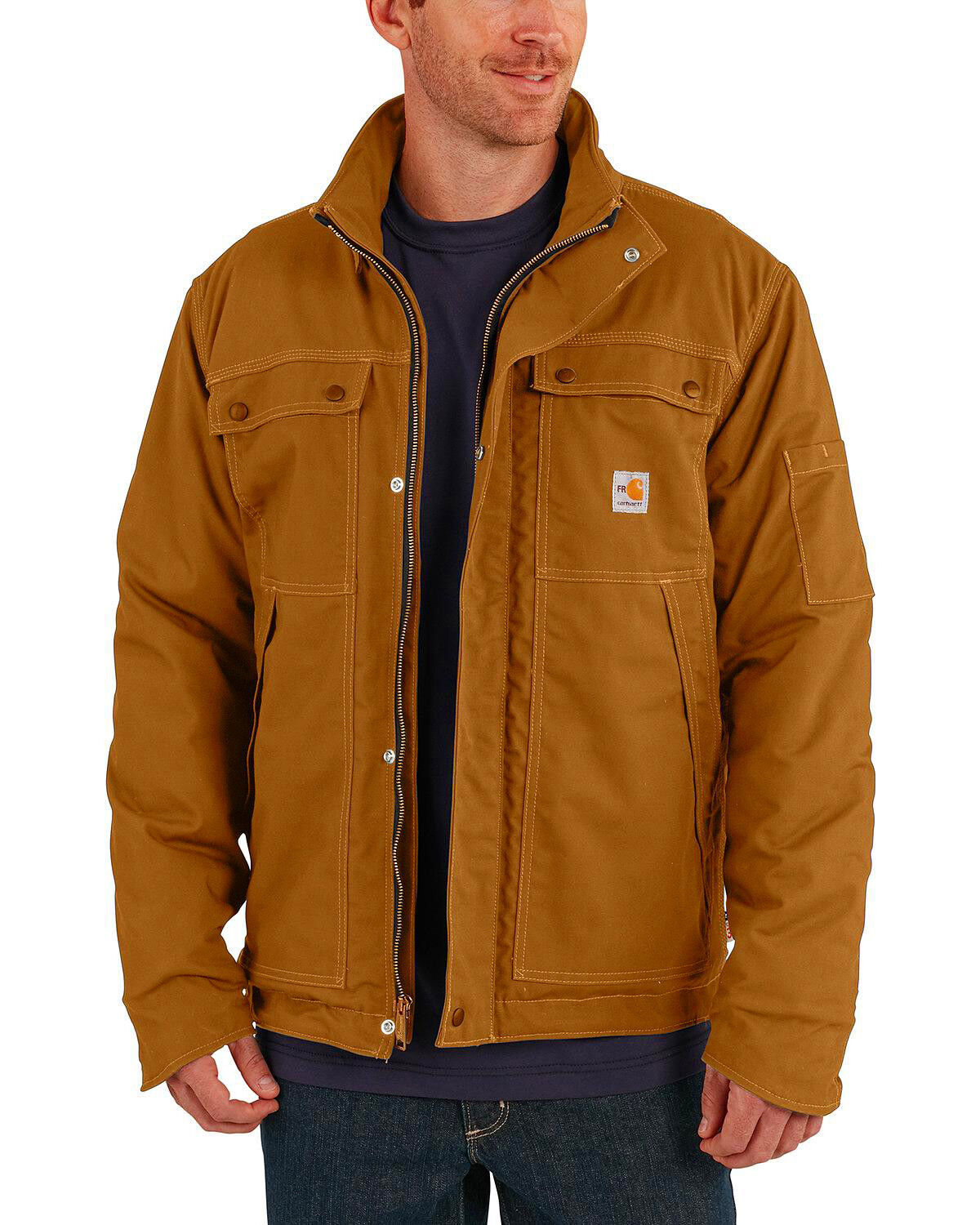 Image #2 - Carhartt Men's Flame Resistant Full Swing Quick Duck Coat - Big & Tall, Brown, hi-res