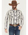 Image #1 - Rock & Roll Denim Men's Southwestern Stripe Print Long Sleeve Snap Stretch Western Shirt, Black, hi-res