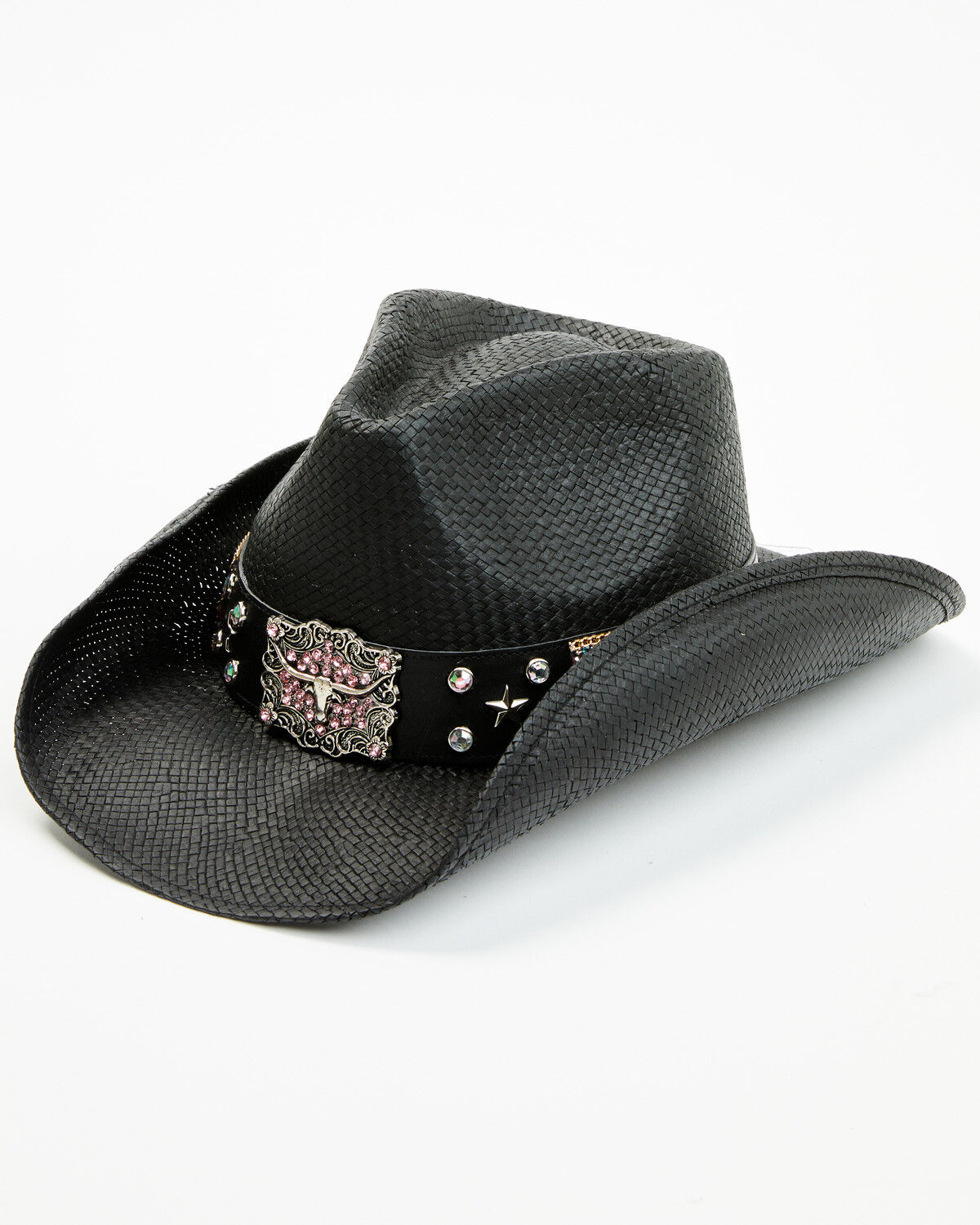 Image #1 - Shyanne Women's Imperial Valley Straw Cowboy Hat, Black, hi-res