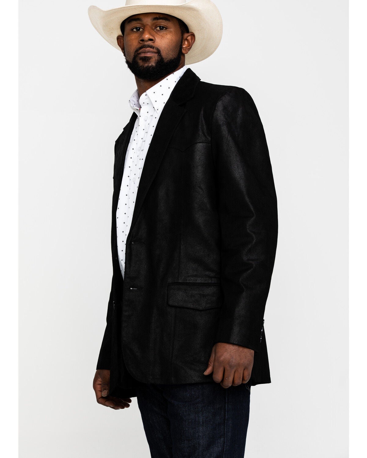 Cody James Men's Black Suede Blazer 