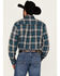 Image #4 - Cinch Men's Plaid Print Long Sleeve Button-Down Western Shirt, Teal, hi-res