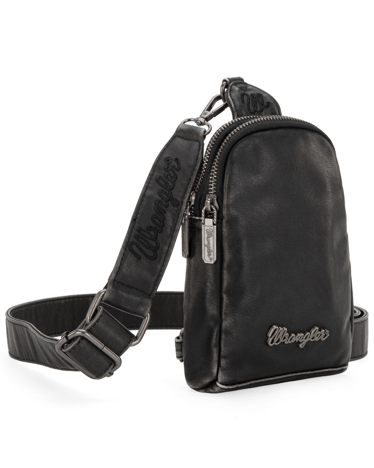 Image #1 - Wrangler Women's Metallic Sling Bag, Black, hi-res