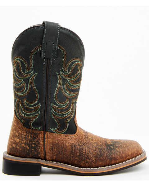 Image #2 - Smoky Mountain Boys' Jesse Bison Leather Print Boot - Square Toe, Brown, hi-res