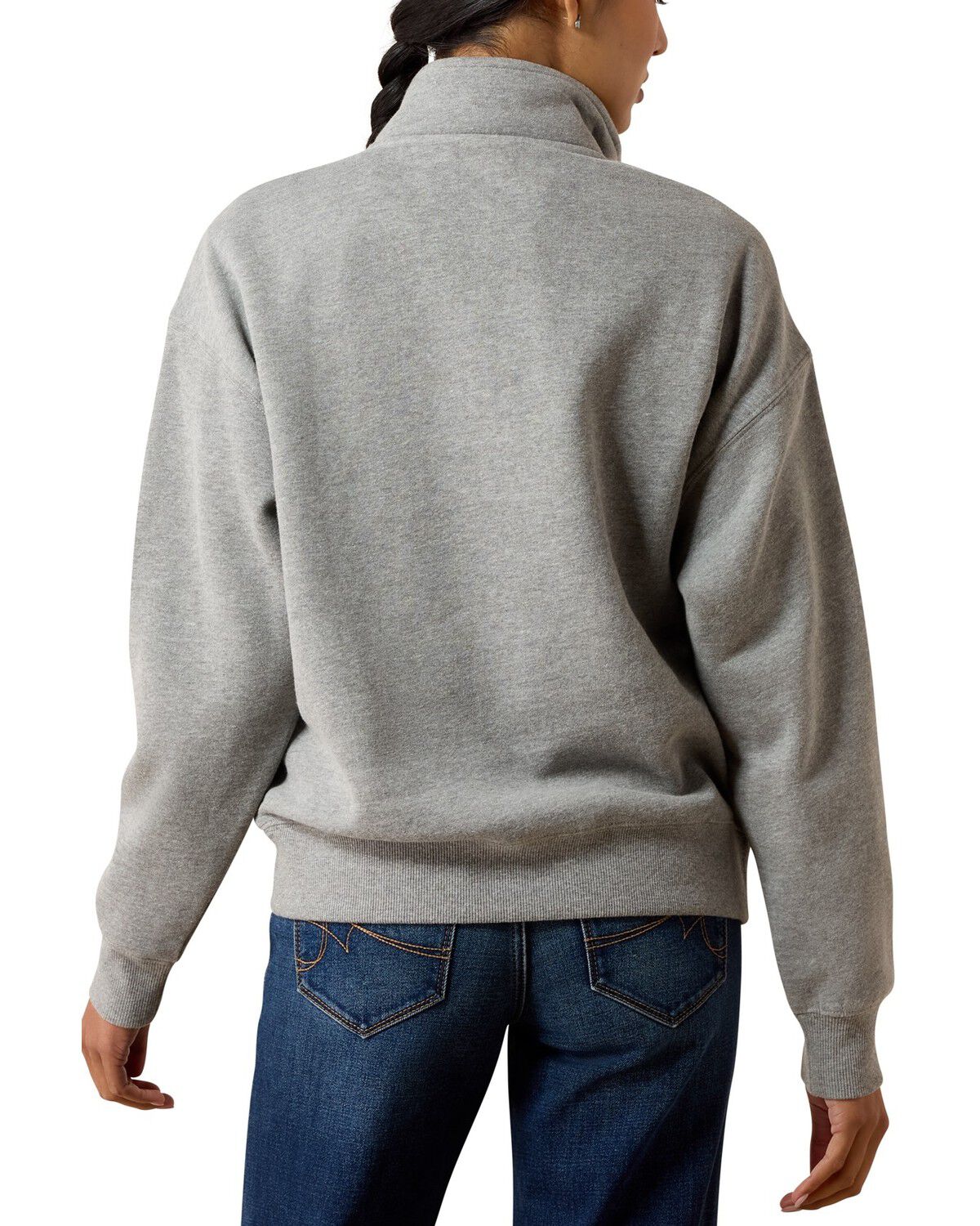 Image #2 - Ariat Women's Selena 1/2 Zip Pullover Sweatshirt, Grey, hi-res
