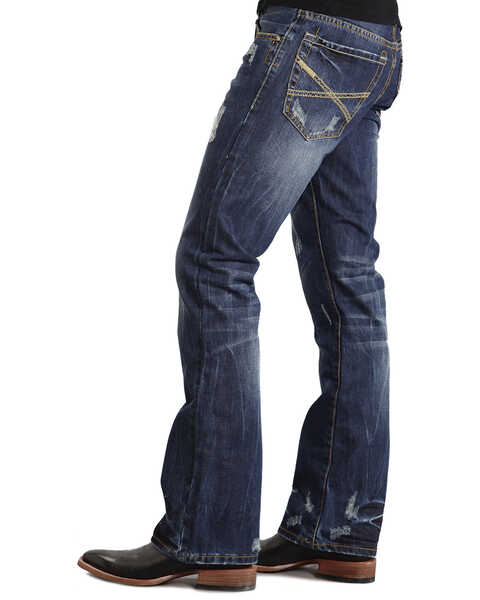 Image #2 - Stetson Rock Fit X Stitched Jeans - Big & Tall, Dark Stone, hi-res