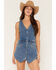 Image #1 - Rock & Roll Denim Women's Sleeveless Denim Vest Romper, Medium Wash, hi-res