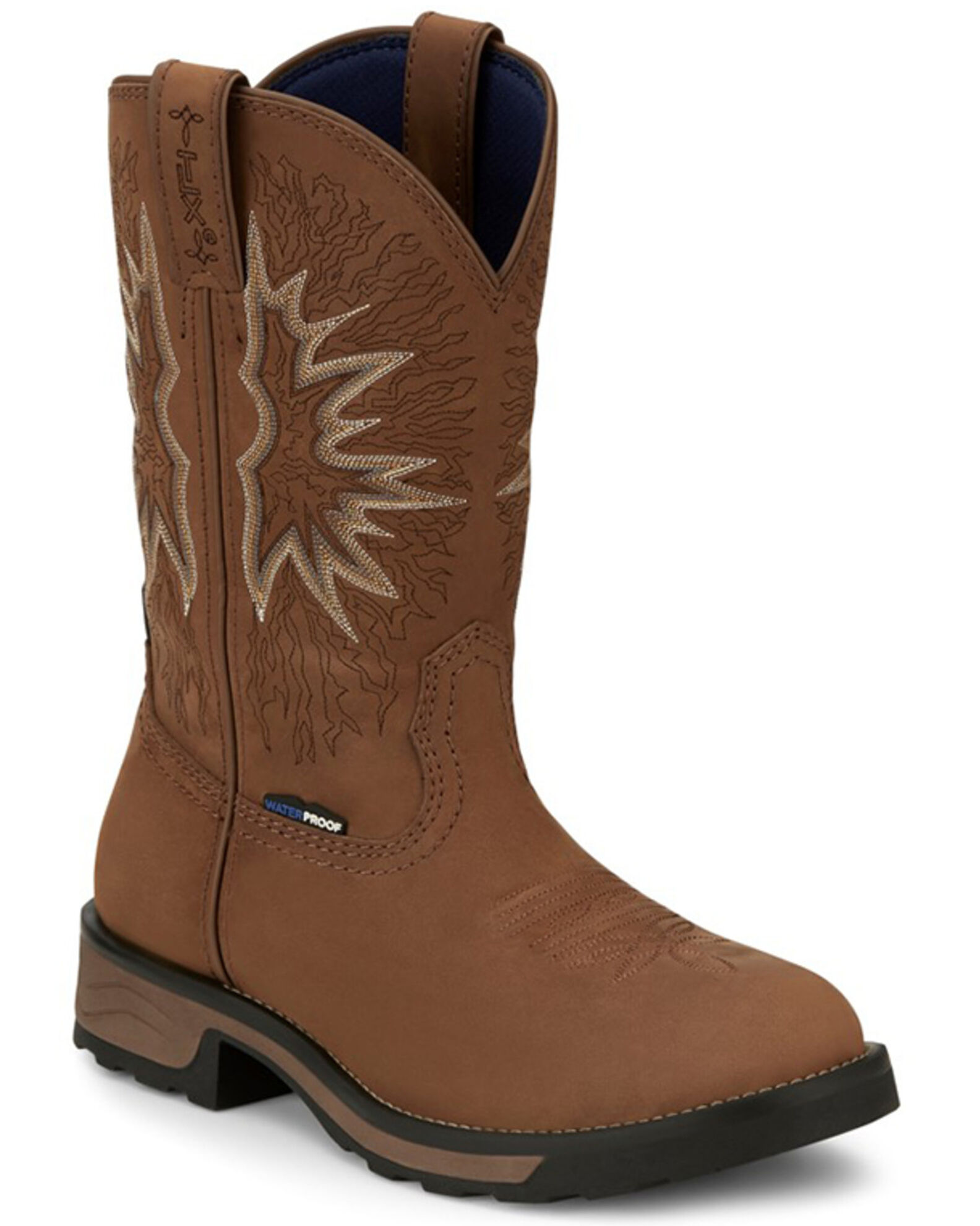Round toe pull on boots on sale