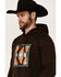 Image #2 - Rock & Roll Denim Men's Southwestern Print Logo Hooded Sweatshirt, Dark Brown, hi-res