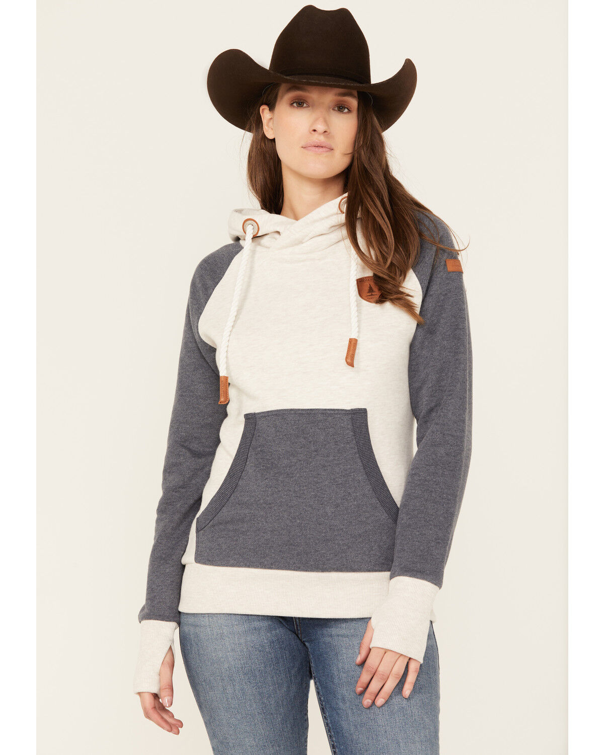 Image #1 - Wanakome Women's Delina Color Block Hoodie, Tan, hi-res