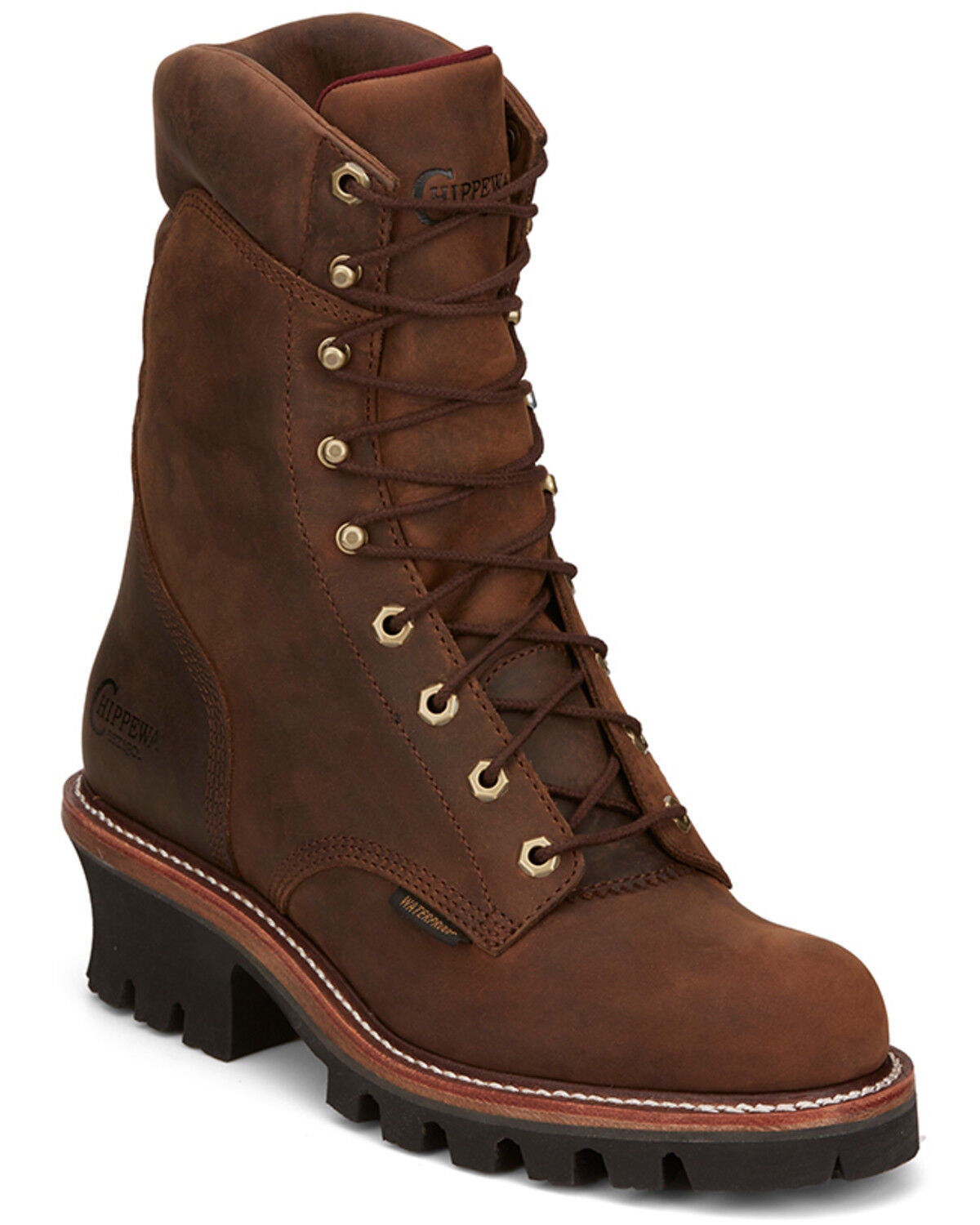 Image #1 - Chippewa Men's Super DNA 9" Waterproof Logger Work Boots - Soft Toe, Brown, hi-res