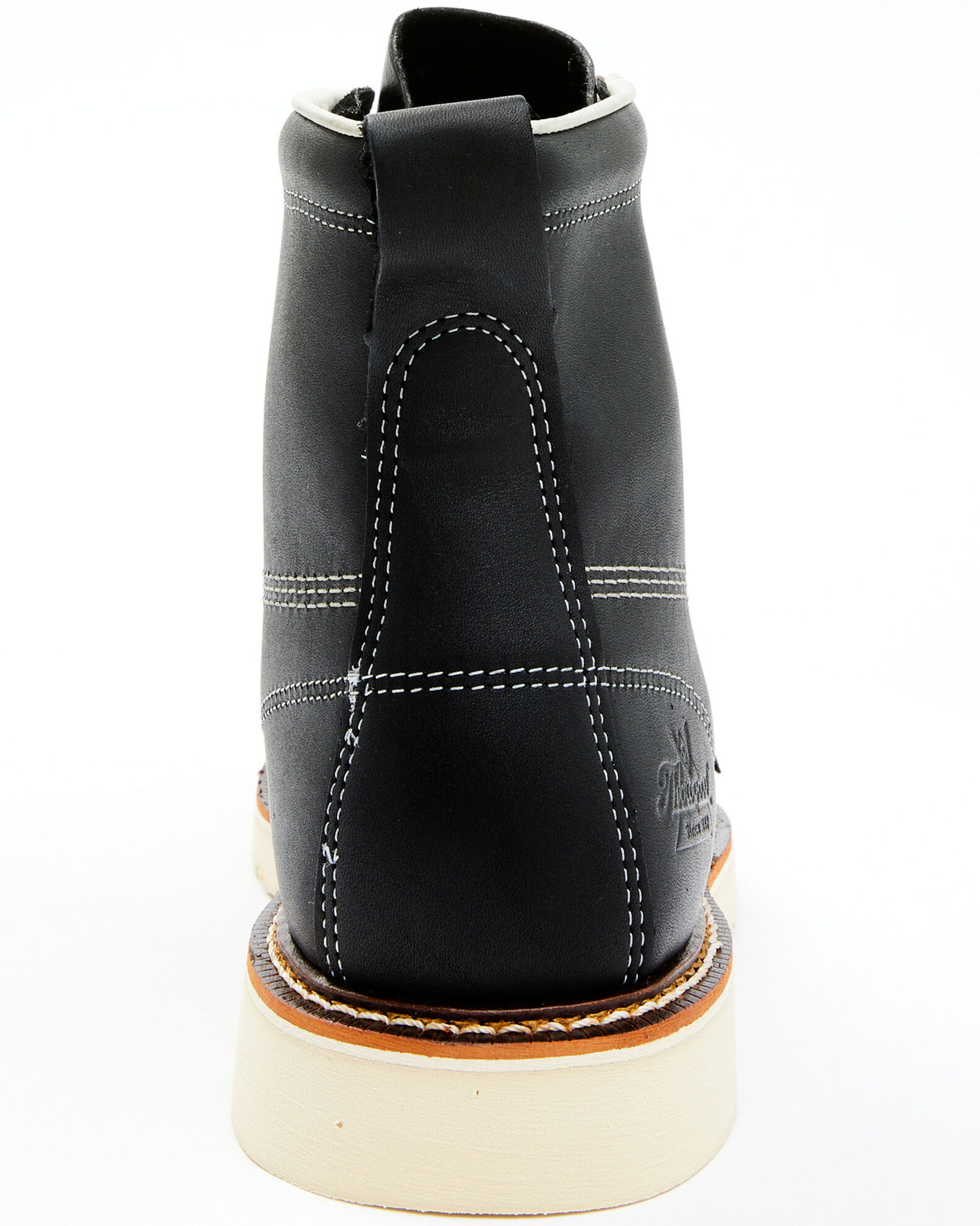 Image #5 - Thorogood Men's American Heritage 6" Made In The USA Wedge Work Boots - Steel Toe, Black, hi-res