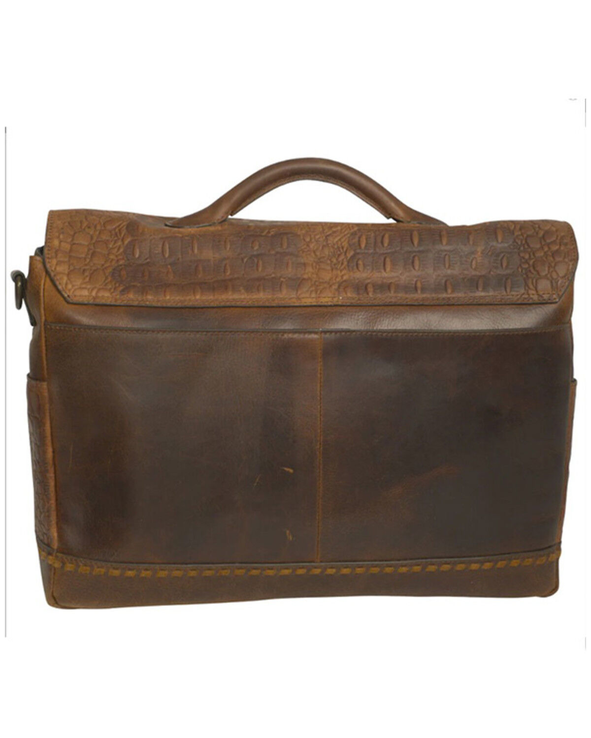 Image #2 - STS Ranchwear by Carroll Men's Croc Messenger, Chestnut, hi-res