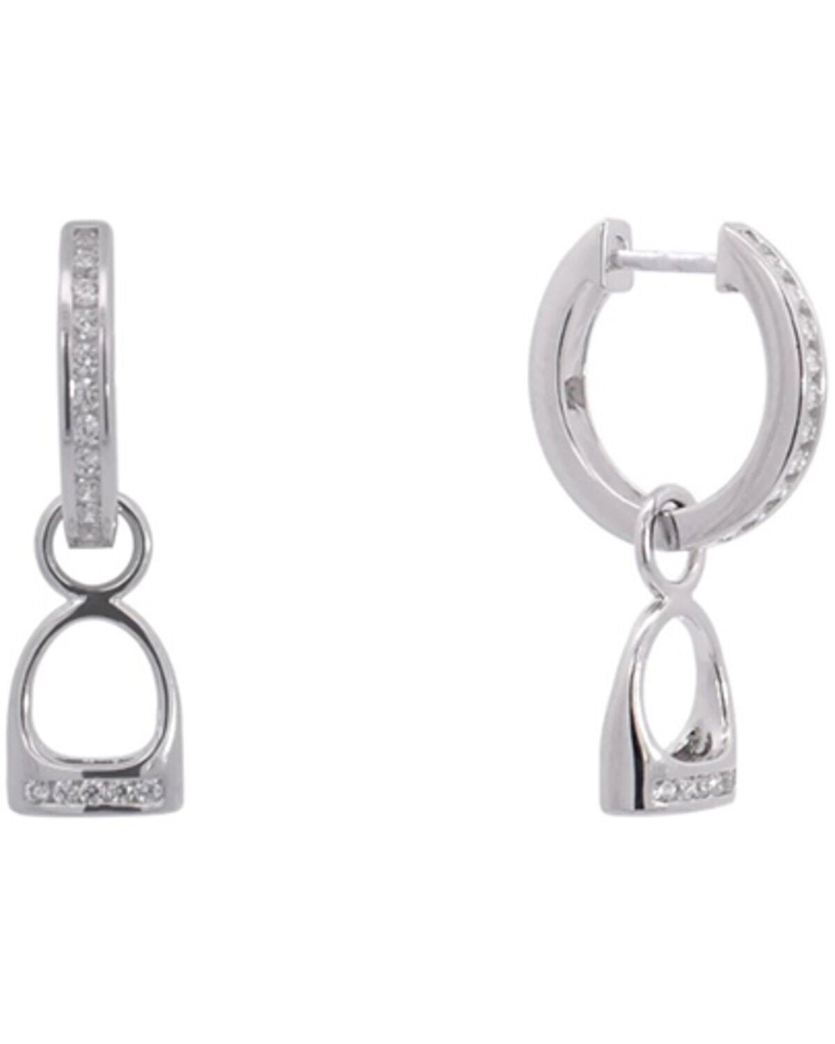 Image #1 - Kelly Herd Women's Sterling Silver Hanging English Stirrup Earrings, Silver, hi-res