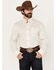 Image #1 - Wrangler Men's Classics Geo Print Long Sleeve Button-Down Western Shirt, White, hi-res