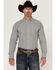Image #1 - Ariat Men's Creek Plaid Print Long Sleeve Button-Down Western Shirt, Light Blue, hi-res