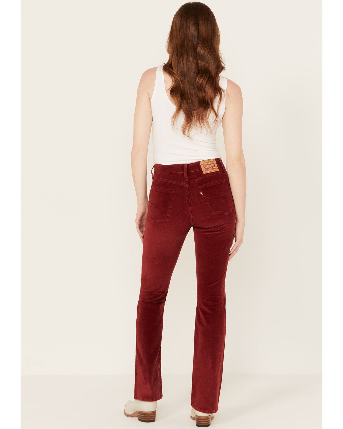 Image #3 - Levi's Women's High Rise 725 Bootcut Corduroy Jeans, Red, hi-res