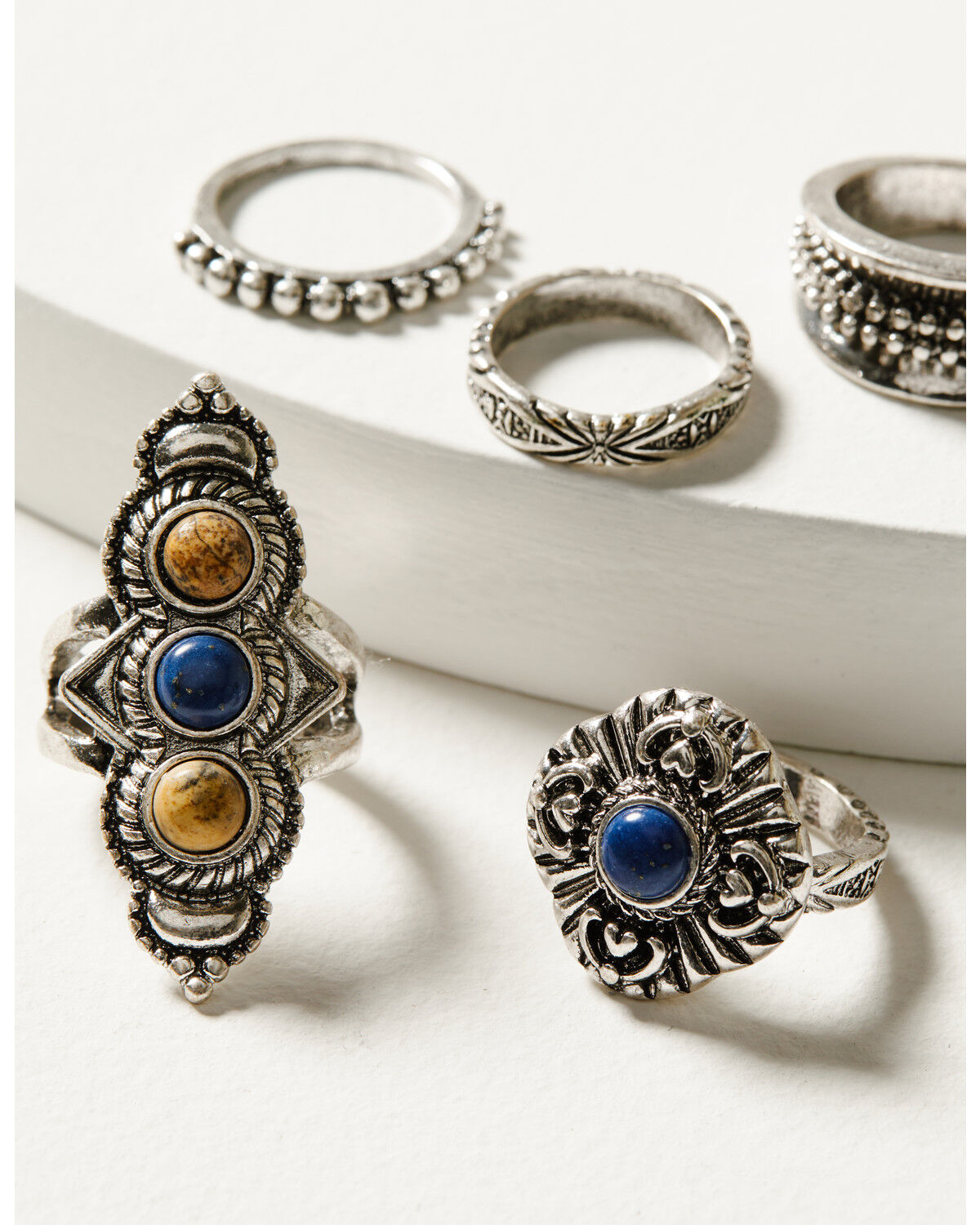 Image #2 - Shyanne Women's Monument Valley 5-Piece Ring Set, Silver, hi-res
