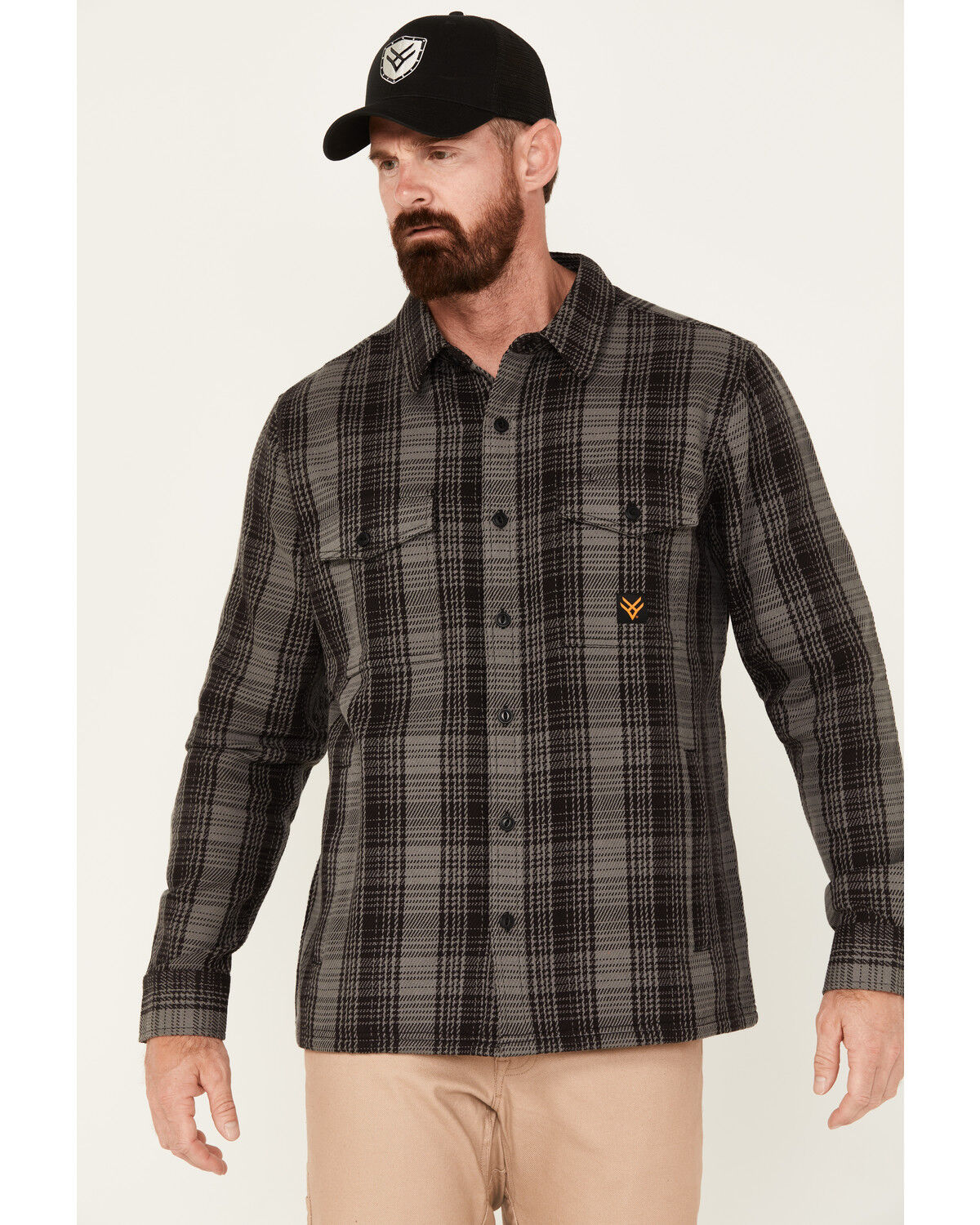 Image #1 - Hawx Men's Brawny Flannel Work Shirt, Black, hi-res