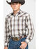 Image #1 - Roper Men's Brown Large Plaid Long Sleeve Western Shirt , Brown, hi-res