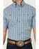 Image #3 - George Strait by Wrangler Men's Plaid Print Short Sleeve Button-Down Western Shirt, Blue, hi-res