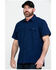 Image #1 - Hawx Men's Solid Navy Yarn Dye Two Pocket Short Sleeve Work Shirt - Big, Navy, hi-res