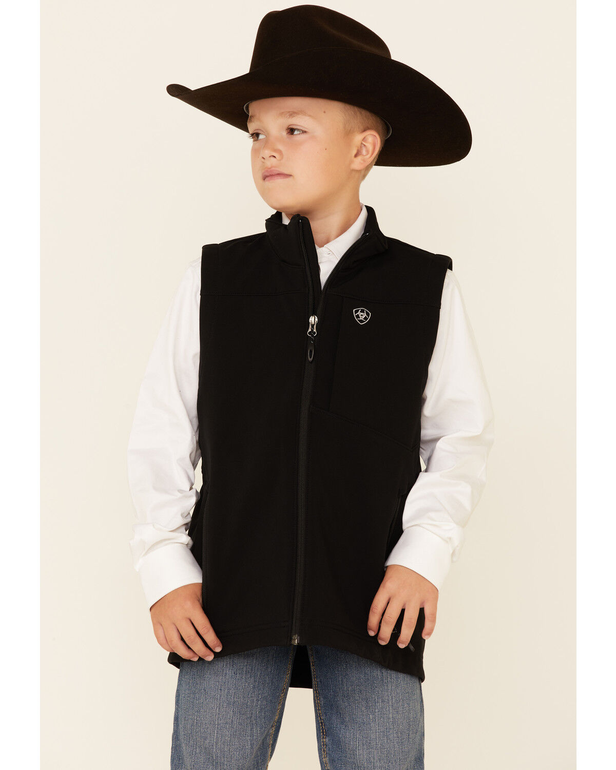 Image #1 - Ariat Boys' Vernon 2.0 Softshell Vest, Black, hi-res