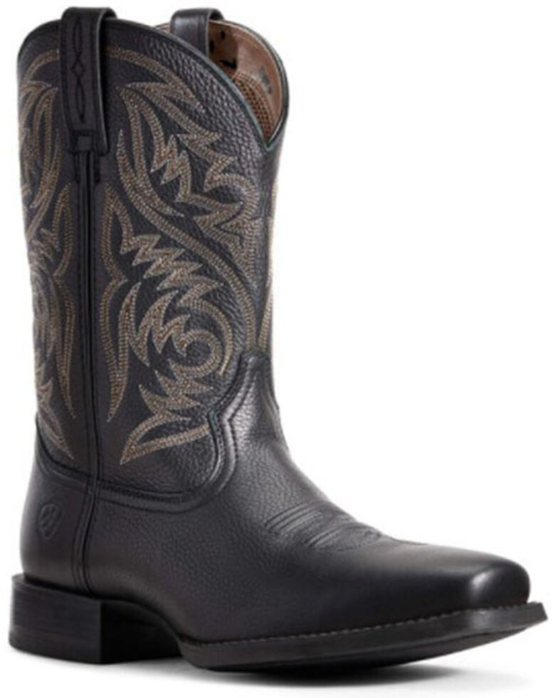 Ariat Men's Sport Herdsman Western Boots - Square Toe, Black, hi-res