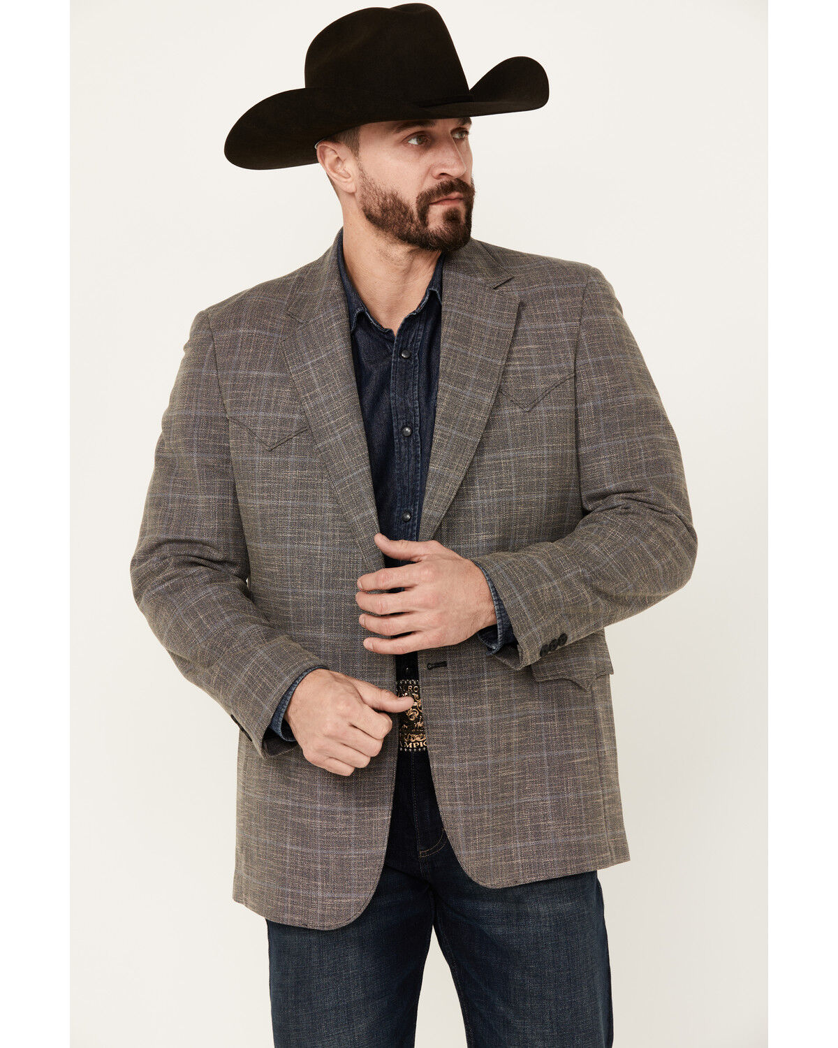 Image #1 - Circle S Men's Plano Sport Coat, Stone, hi-res