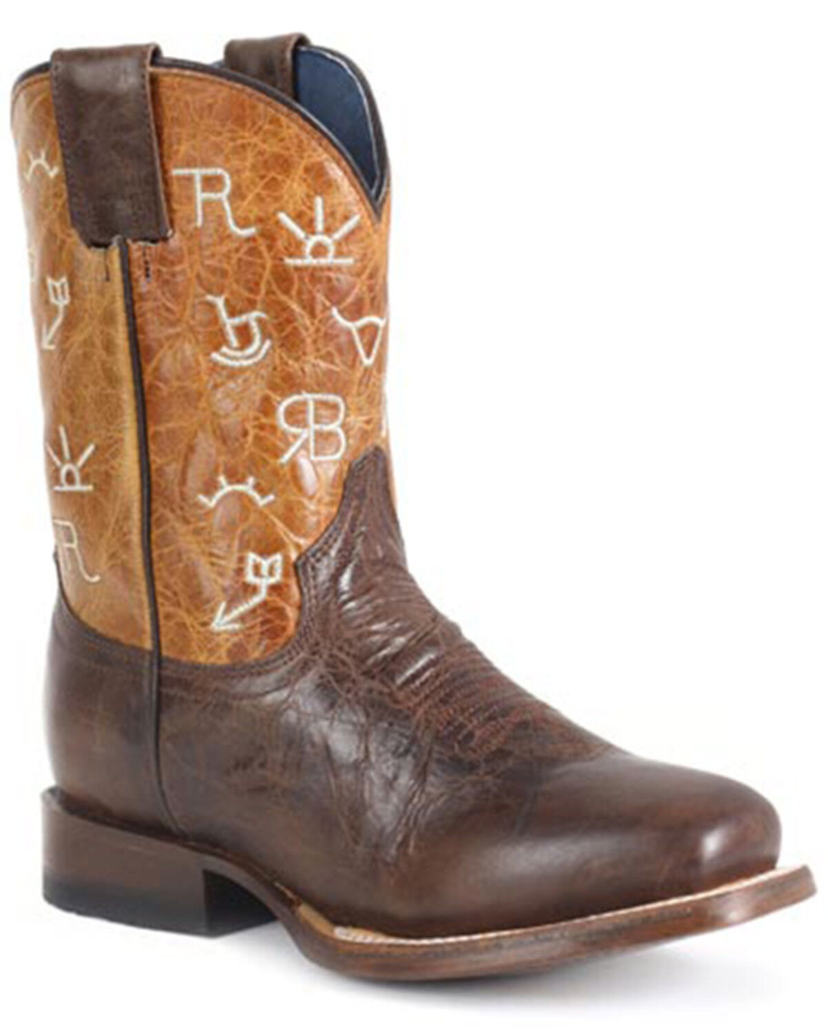 Image #1 - Roper Little Boys' Brand Western Boots - Square Toe, Brown, hi-res