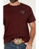 Image #3 - Riot Society Men's Boot Barn Exclusive Kiss My Brass Embroidery Short Sleeve T-Shirt, Burgundy, hi-res
